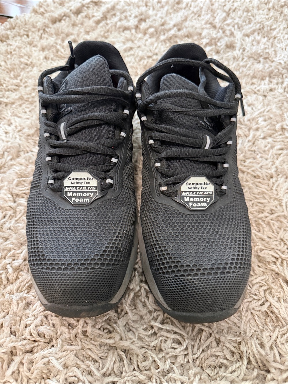 Skechers Men's Black Athletic Memory Foam Work Sneakers
